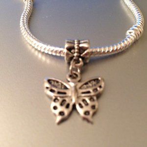 BUTTERFLY Dangling Charm Bead For European Style Charm Bracelets